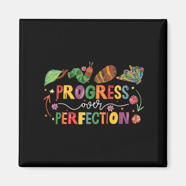 Progress Over Perfection Motivational Teacher For  Magnet (Front)
