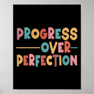 Progress Over Perfection Motivational Teacher Men  Poster