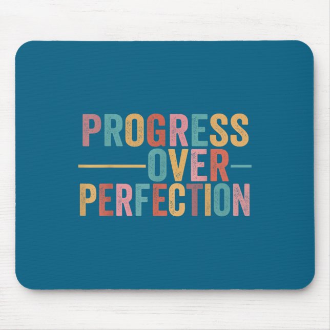 Progress Over Perfection Motivational Teacher Retr Mouse Pad (Front)
