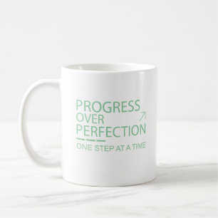 Progress Over Perfection Motivational Typography Coffee Mug