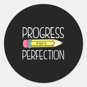 Progress Over Perfection Preppy Teacher Back To Sc Classic Round Sticker