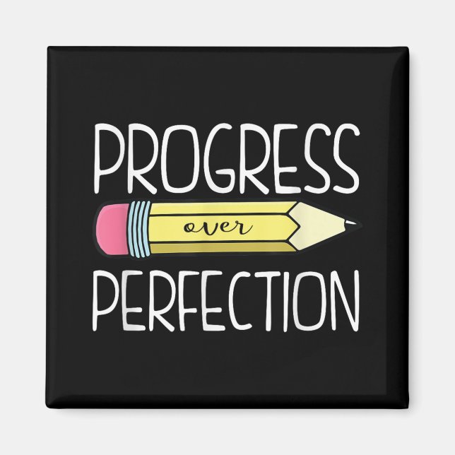 Progress Over Perfection Preppy Teacher Back To Sc Magnet (Front)