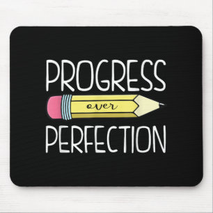 Progress Over Perfection Preppy Teacher Back To Sc Mouse Pad