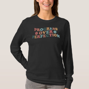 Progress Over Perfection Retro Print Teacher Back T-Shirt