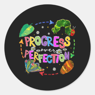 Progress Over Perfection Teacher Back To School Classic Round Sticker