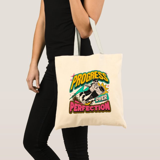 Progress Over Perfection Tote Bag – Daily Reminder (Front (Product))