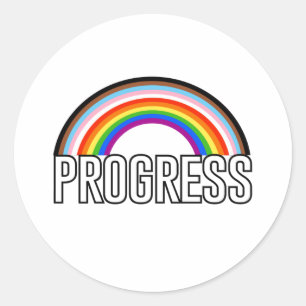 Progress Pride Arc Classic Round Sticker