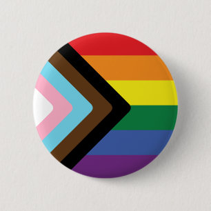 Progress Pride Flag  6 Cm Round Badge