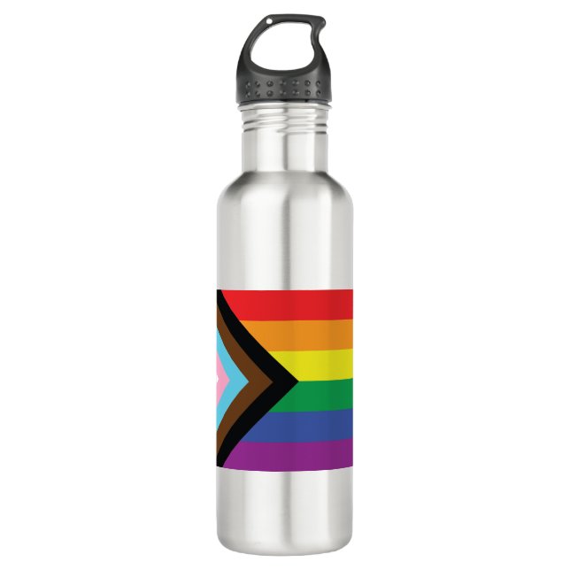 Progress Pride Flag 710 Ml Water Bottle (Front)
