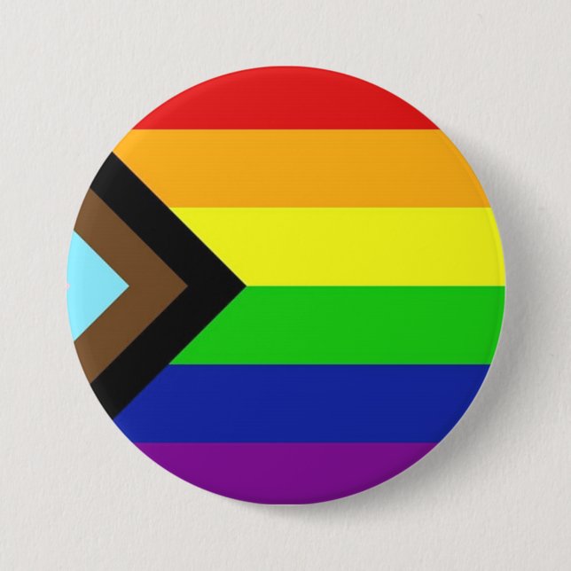 Progress Pride Flag 7.5 Cm Round Badge (Front)