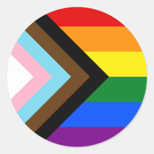Progress Pride Flag Classic Round Sticker