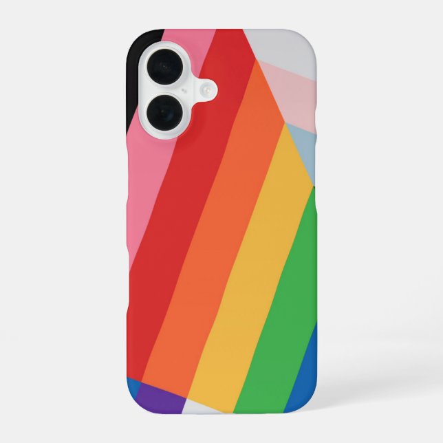 Progress Pride Flag Design – Inclusive LGBTQ+ iPhone 16 Case (Back)