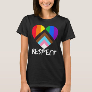 Progress Pride Flag Heart Inclusivity Respect T-Shirt