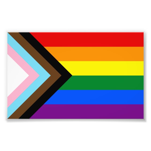 Progress Pride Flag LGBTQ+ Photo Print (Front)