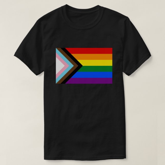 Progress Pride Flag LGBTQ+ T-Shirt (Design Front)