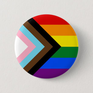 Progress Pride Flag   Plain   Circle 6 Cm Round Badge