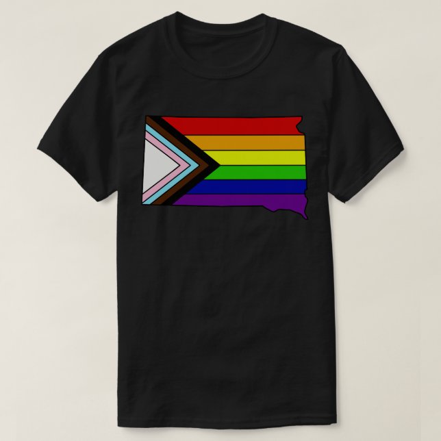 Progress pride flag South Dakota T-Shirt (Design Front)