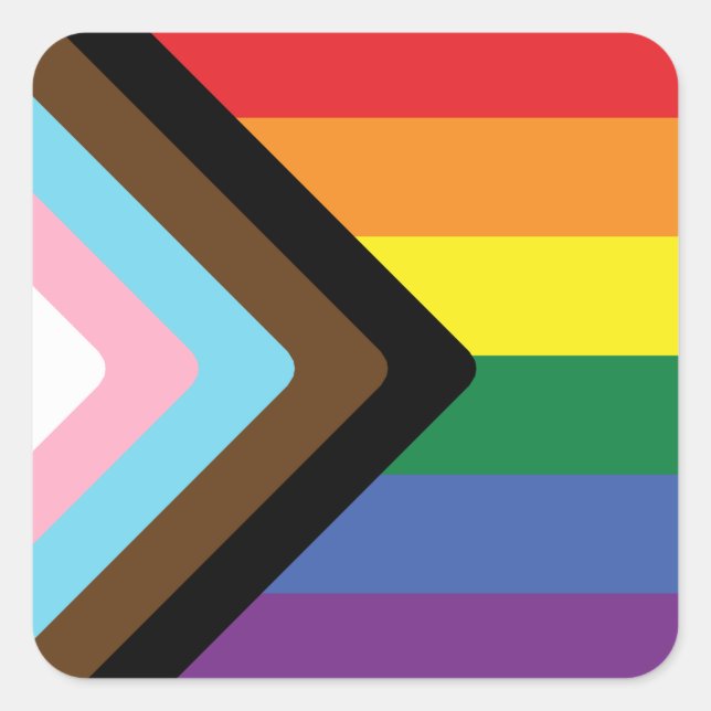 Progress Pride Flag Square Sticker (Front)