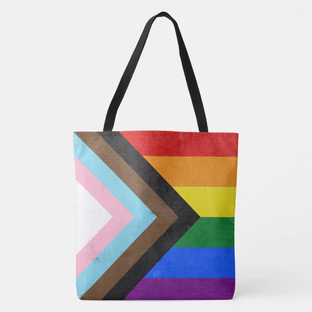 Progress Pride Flag Tote Bag (Front)