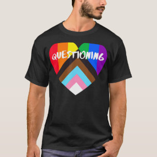 Progress Pride Heart Flag Questioning T-Shirt