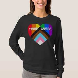 Progress Pride Heart Flag Trans Queer T-Shirt