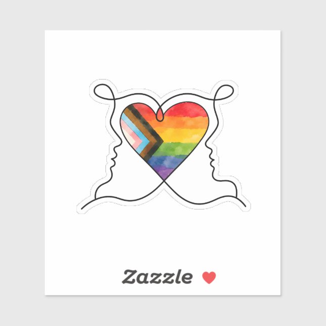 Progress Pride Heart Line Art Vinyl (Sheet)