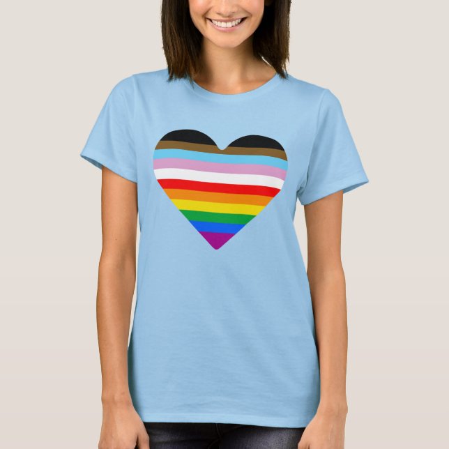 Progress Pride Heart T-Shirt (Front)