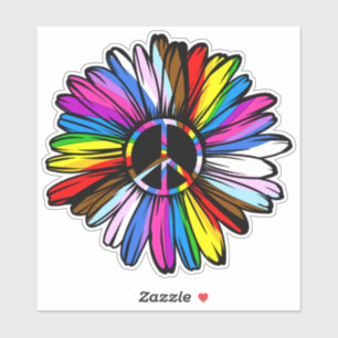 Progress Pride Peace Daisy - LGBTQ+ Love Wins