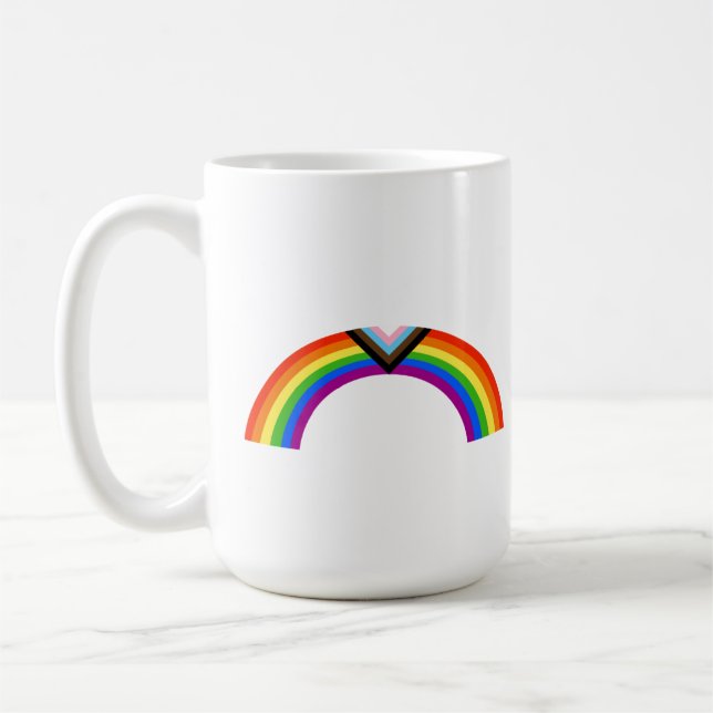Progress Pride Rainbow Arch Coffee Mug (Left)