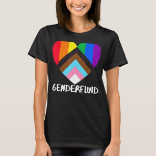 Progress Pride Rainbow Flag Inclusivity Heart  Gen T-Shirt