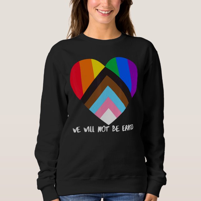 Progress Pride Rainbow Flag Inclusivity Heart  We  Sweatshirt (Front)