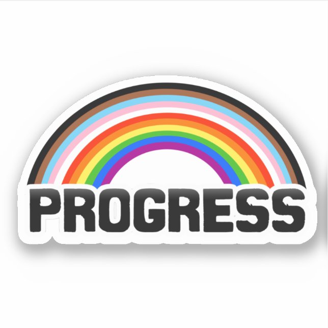 Progress Pride Rainbow Sticker (Front)