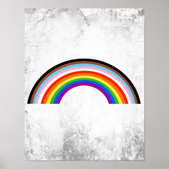 Progress Pride Striped Rainbow Arch Poster (Front)