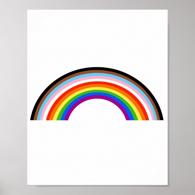 Progress Pride Striped Rainbow Arch Poster (Front)