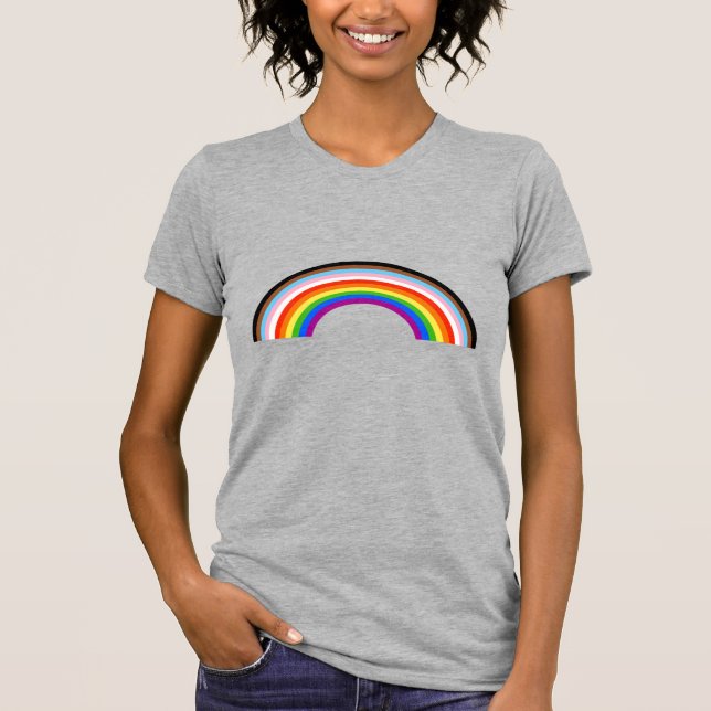 Progress Pride Striped Rainbow Arch T-Shirt (Front)