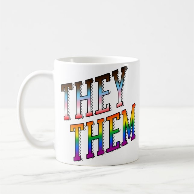 Progress Pronouns They Them Coffee Mug (Left)