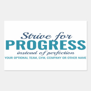 PROGRESS vs PERFECTION (or YOUR text) stickers