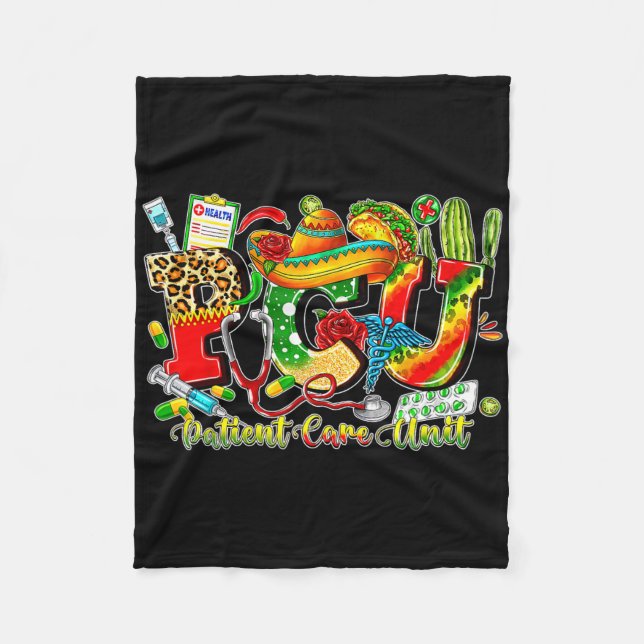 Progressive Care Unit Pcu Cinco De Mayo Mexican Nu Fleece Blanket (Front)
