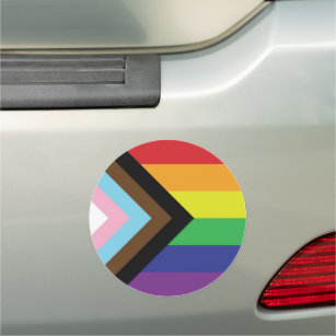 Progressive LGBTQIA Flag Car Magnet