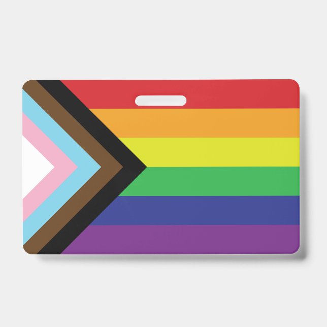Progressive LGBTQIA Flag ID Badge (Front)