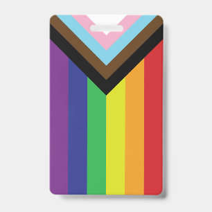 Progressive LGBTQIA Flag ID Badge