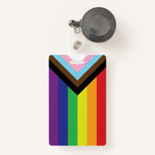 Progressive LGBTQIA Flag ID Badge