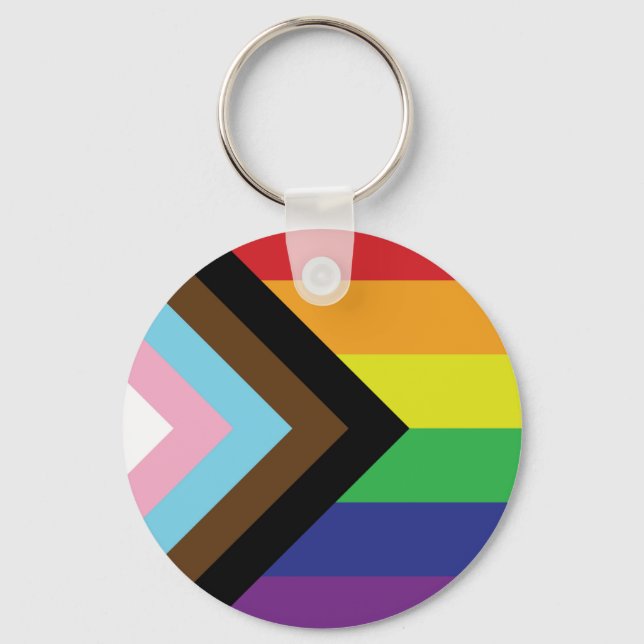 Progressive LGBTQIA Flag Key Ring (Front)