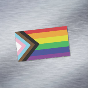 Progressive LGBTQIA Flag Magnetic Business Card