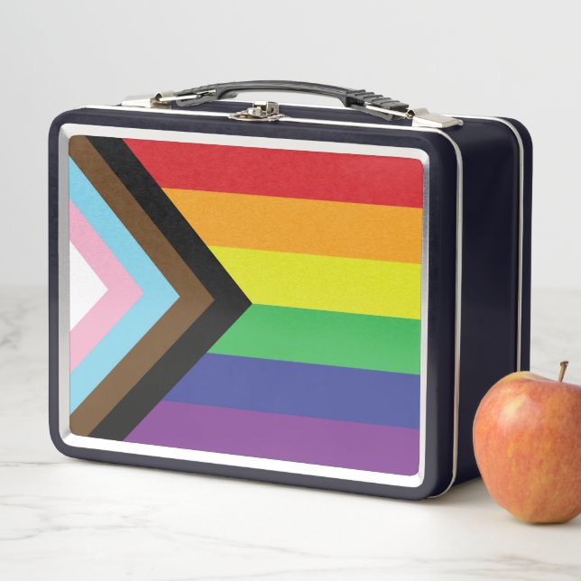 Progressive LGBTQIA Flag Metal Lunch Box (In Situ)