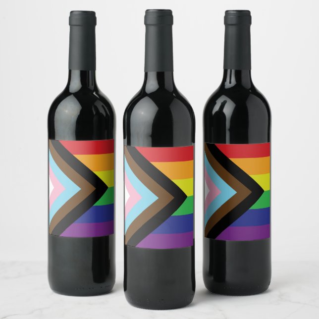 Progressive LGBTQIA Flag Wine Label (Bottles)