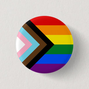 Progressive Pride Flag Button