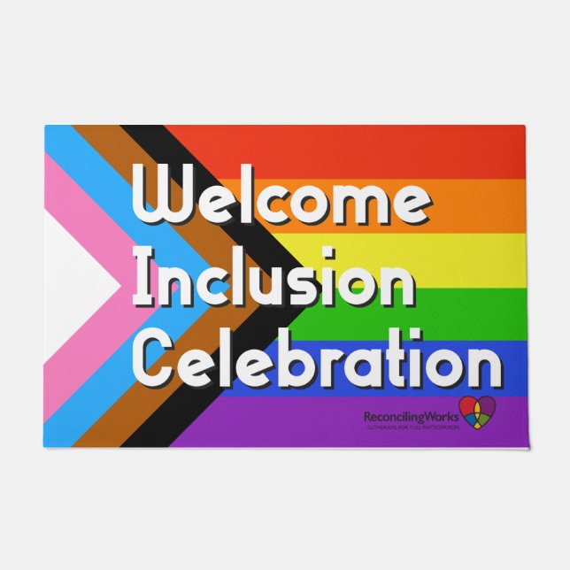 Progressive PRIDE Flag Door Mat (Front)