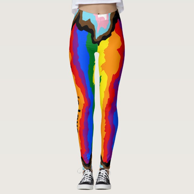 Progressive Pride Love is Love  Leggings (Front)