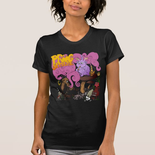 ProgSphere Ladies Petite T-Shirt: Black T-Shirt (Front)